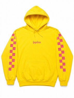 Halsey Hopeless Fountain Kingdom Yellow Checkerboard Hoodie Tour Merch Size L